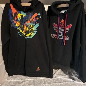 Adidas Men's Black Hoodie with Vibrant Graphic